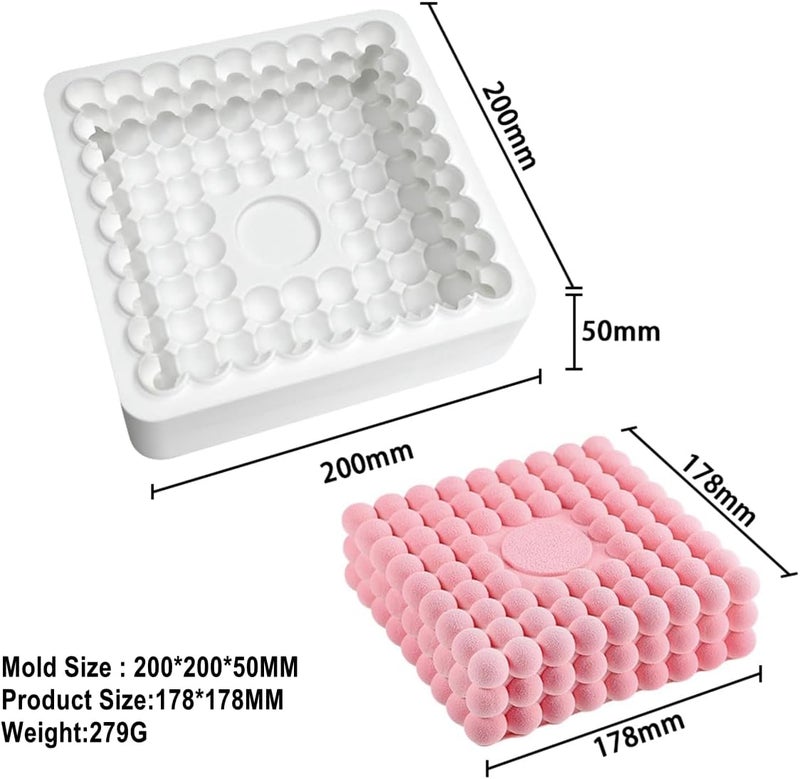 TUKE Square Shaped Silicone Mold Soap Silicone Molds Cake Fondant Baking Molds for Baking Chocolate French Dessert Candy Ice Cube Soap (Square K) - Image 2